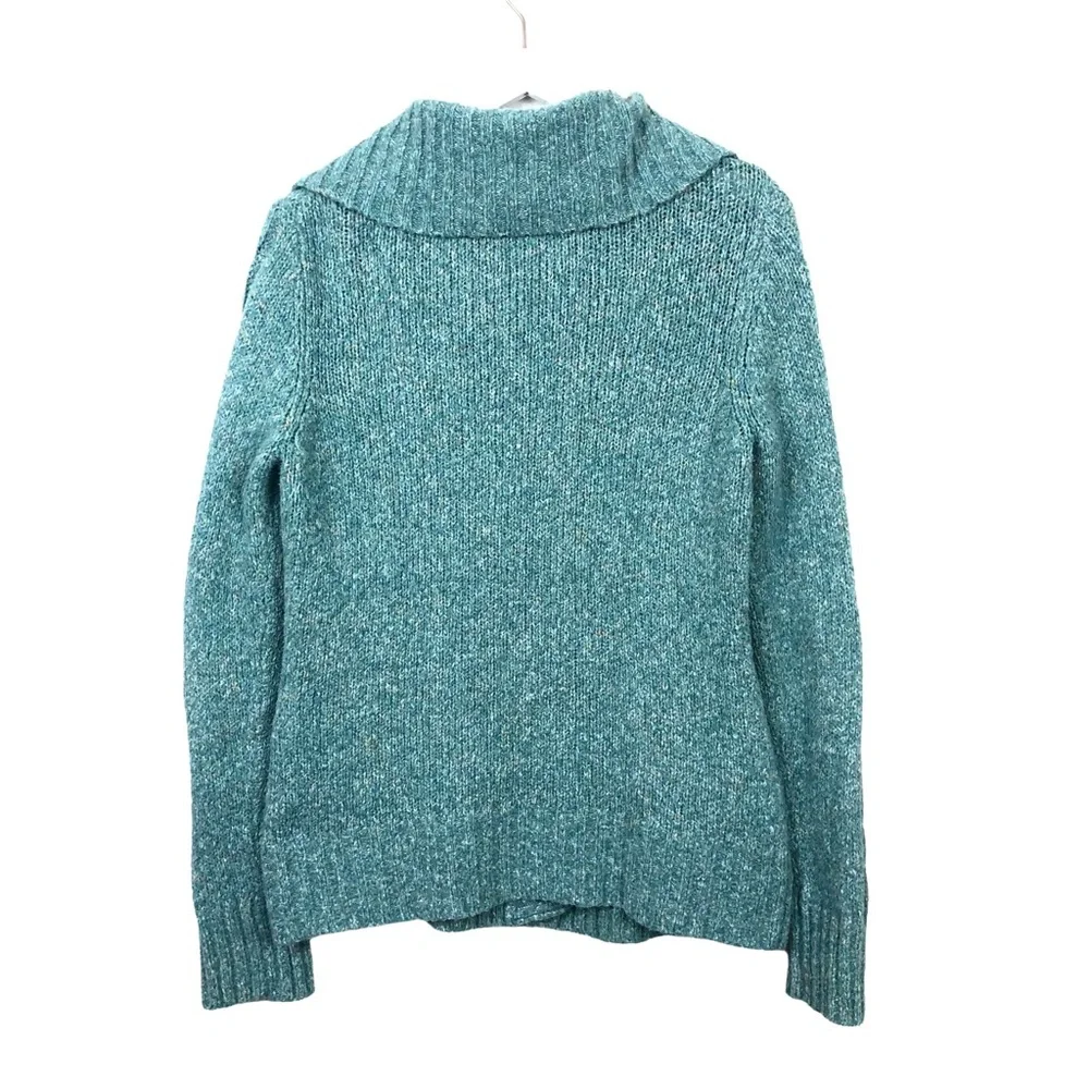 L.L. Bean Wool Blend Cable Knit Cardigan Sweater - Picture 3 of 8